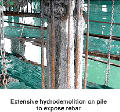 hydrodemolition-on-pile-to-expose-rebar